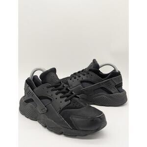 Women's Size 9 - Nike Air Huarache Triple Black Leather Athletic Running Shoes